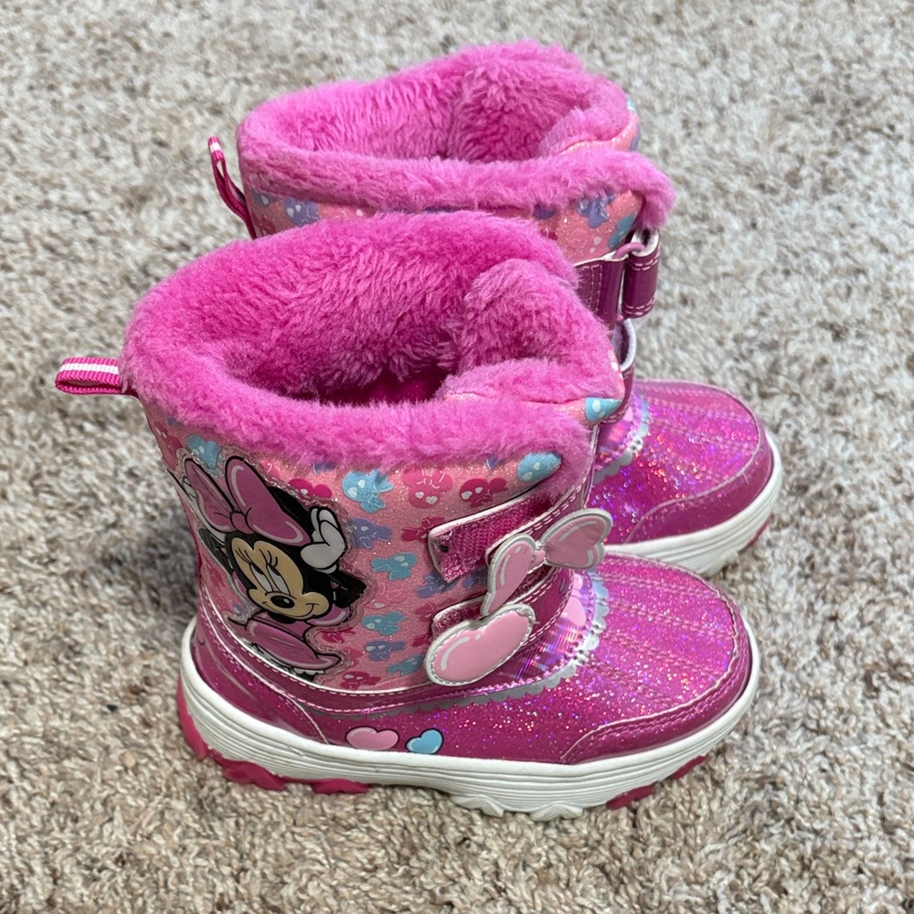 Disney Kids Sparkly Pink Minnie Boots